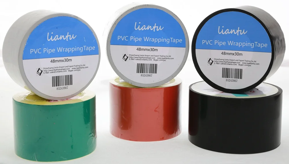Wholesale PVC Pipe Wrap Insulation Duct Tape Single Sided 45MM Black Waterproof Adhesive Repair Decoration Rubber Masking