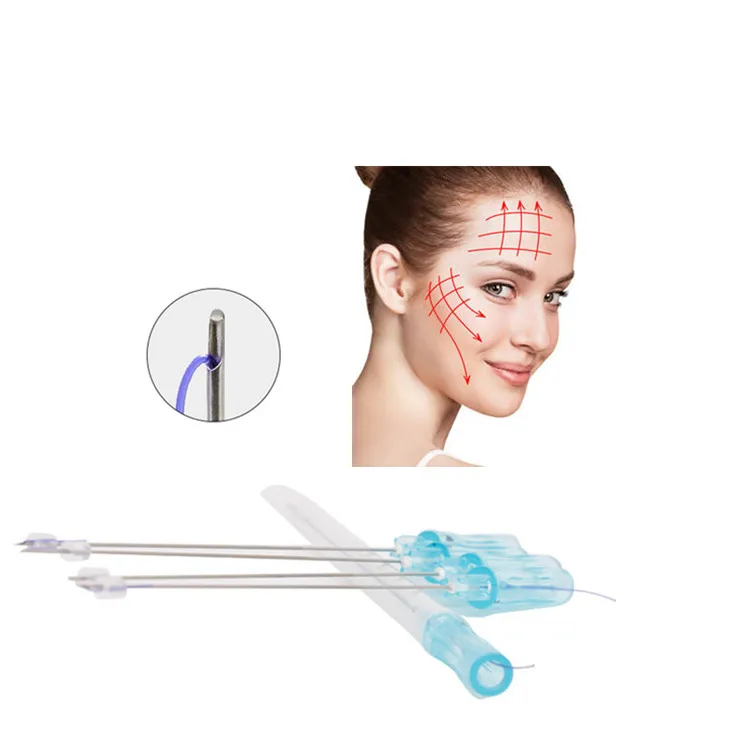 Cosmetic surgery face and neck thread lift fios pdo material natural collagen mono 30g 25mm sharp needle