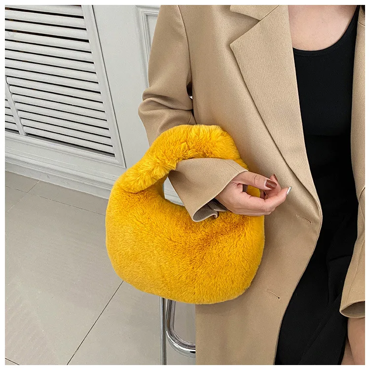 OLAF New Products 2023 Unique Fur Fluffy Plush Hobo Handbags For Women Luxury Designer Handbags Famous Brands Purses And Handbag