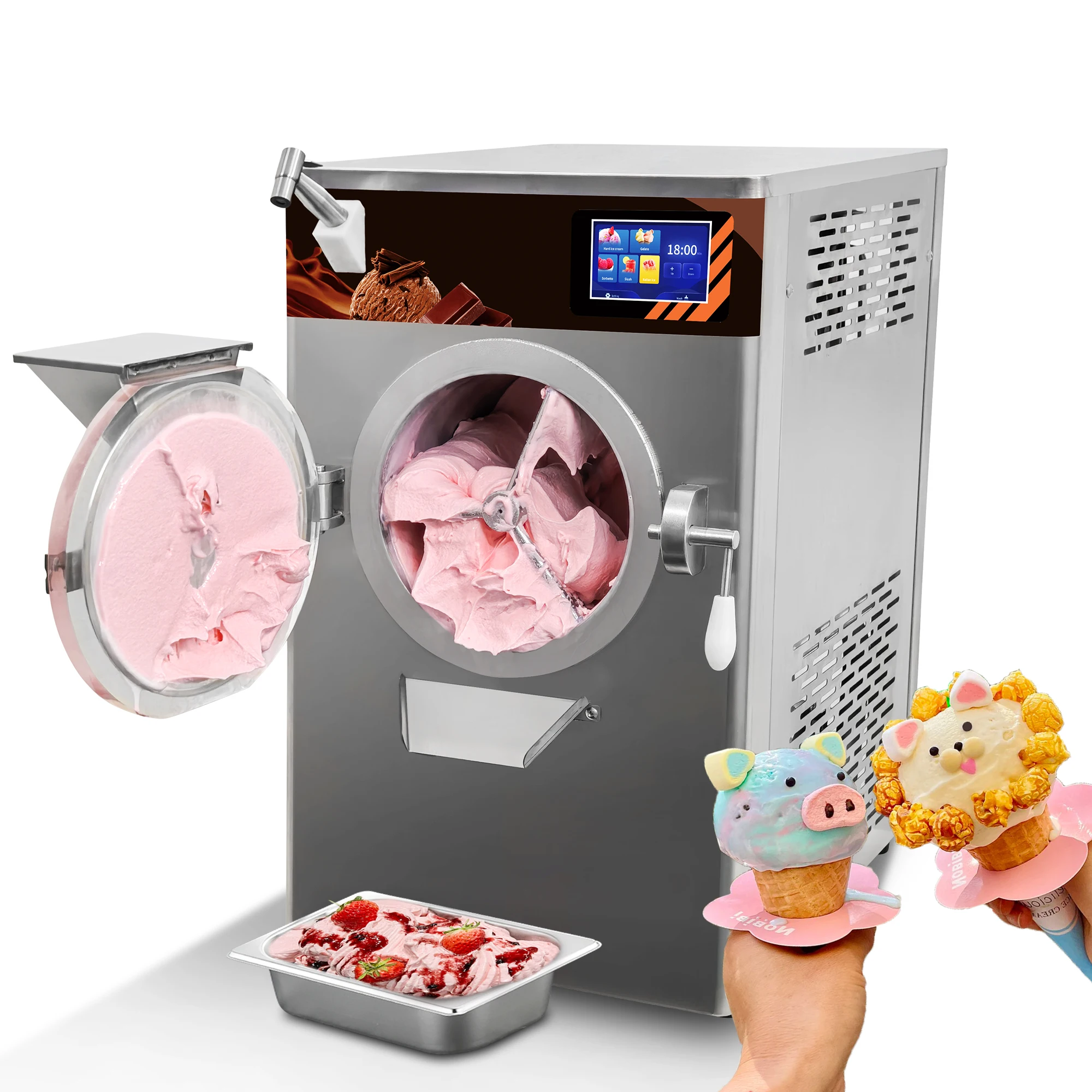 Ice Creme Machine Commercial Automatic Ice Cream Cone Machine 48L/60L Hard Ice Cream Machine