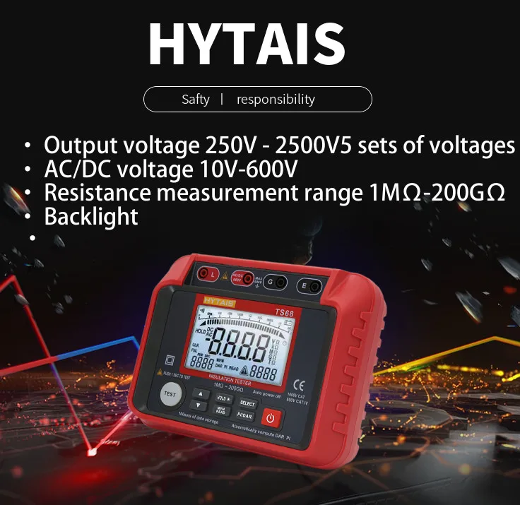 multi tester meter good quality digital Display Insulation Megger Meter Multimeter meter battery resistance