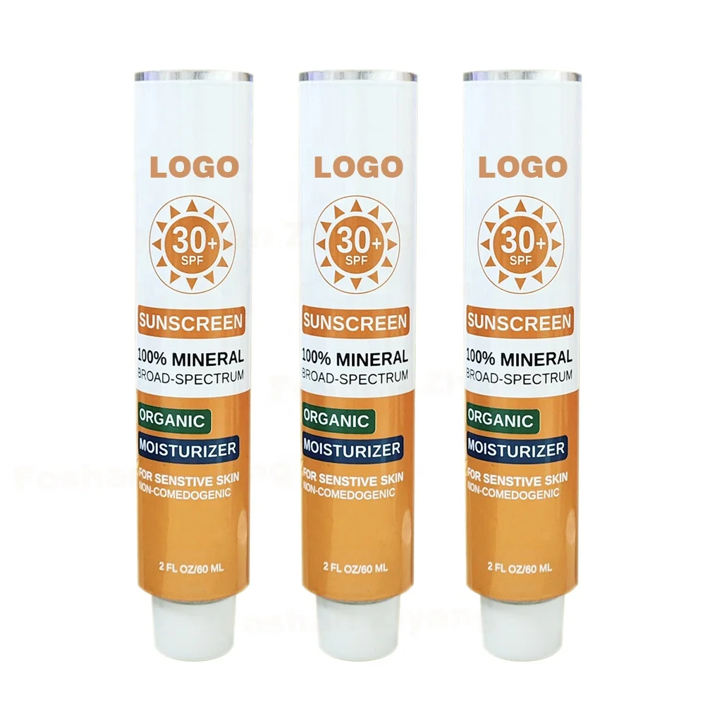 Factory Custom 60ml Alu Tube Soft Cosmetic Metal Squeeze Tube for Sunscreen Cream Skin Care Use