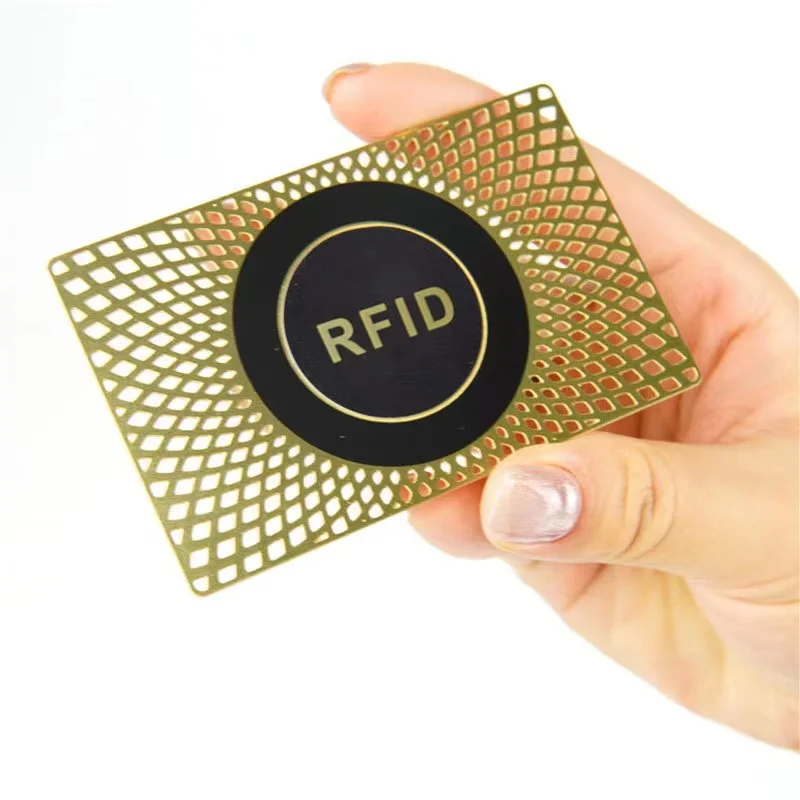 Brasses Sublimation Programmable Metal Smart NFC Cards Shiny Gold  Luxury Motor Metal Business Card blank for Laser Engraving