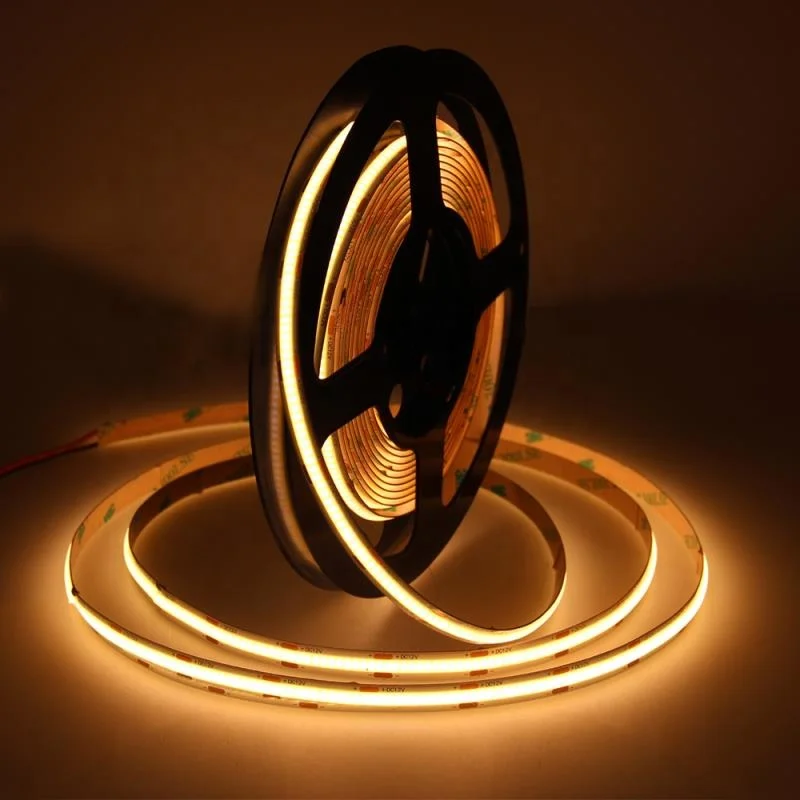 Recessed Aluminum Tile Trim Profile Colour Changing Strips 5MM Green Dual Color RGB RGBW COB Led Strip Light Bulk For Cabinet