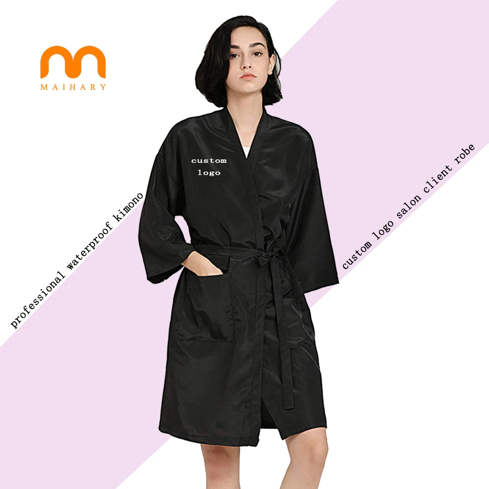 Wholesale Spa Massage Client Gown Long Salon Kimono Client Lounge Robe Smock Hair Uniform Salon