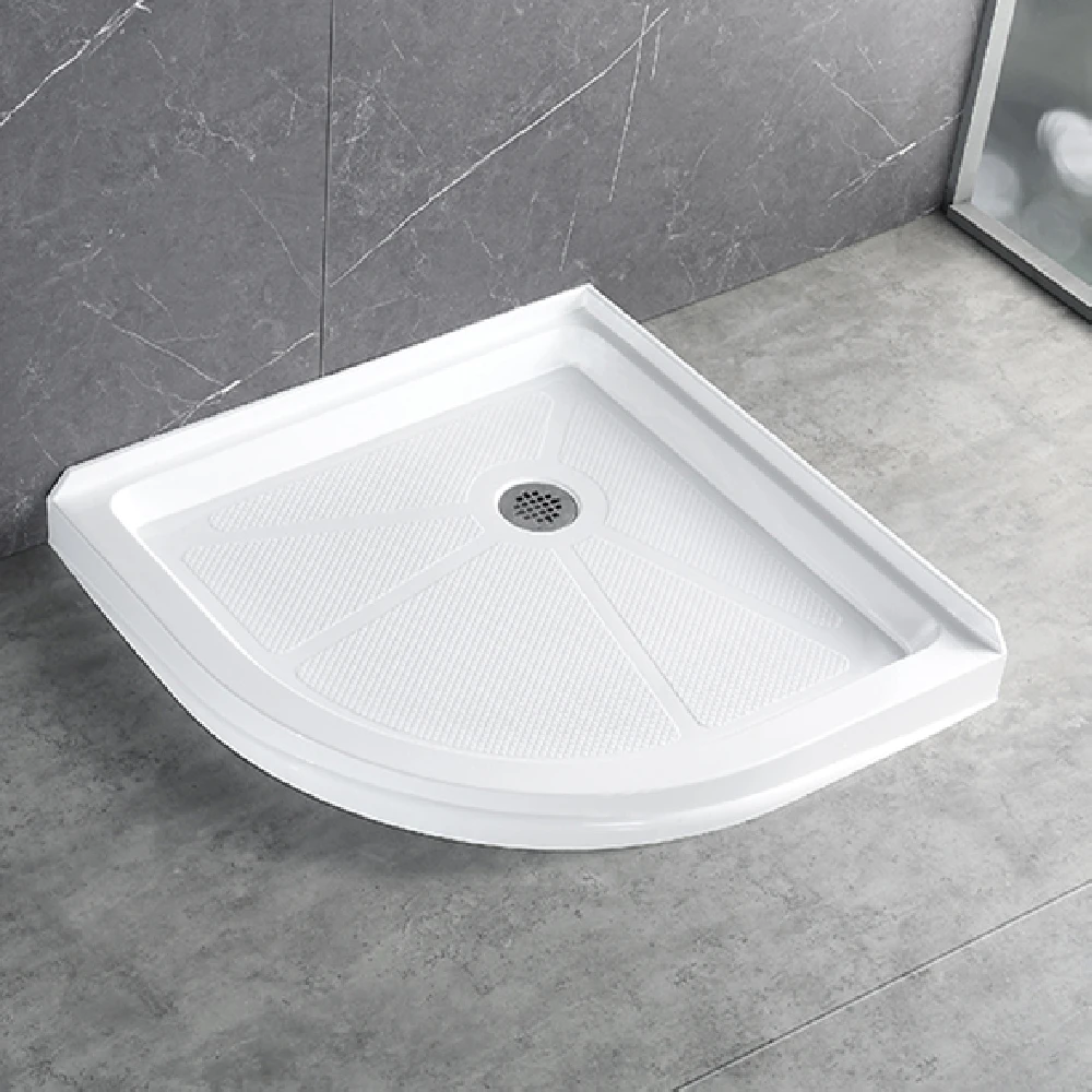 Polymarble Sector Wholesale CUPC Outdoor Shower Tray Floor Base Resin Plate Simple Resin Acrylic Shower Tray Fiberglass Drain
