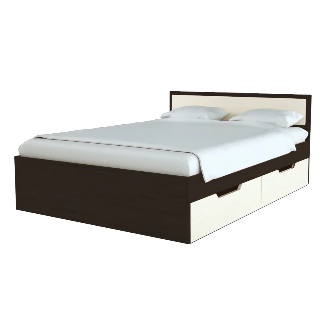 Simple 2 Drawers Twin Size Home Bedroom Set Wooden Platform Wood Bed Furniture Customized Design Bedroom Set