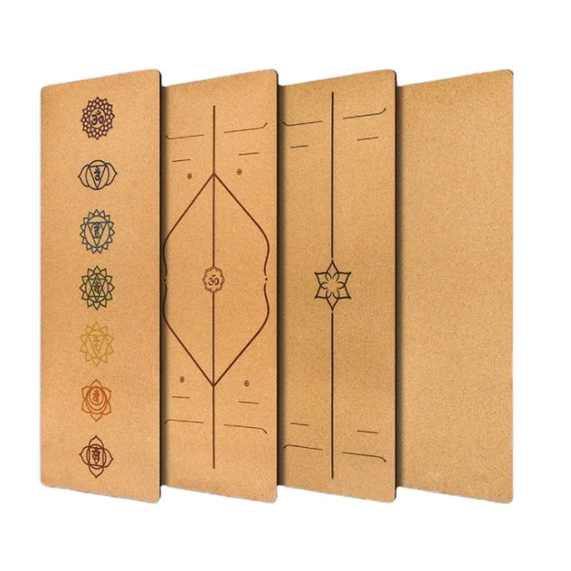 
Natural rubber printed cork yoga mat with logo 