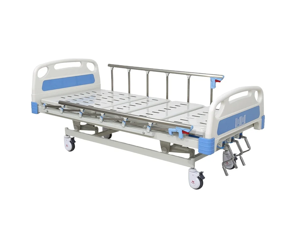 3-crank Cheap ABS Siderail Mechanical Medical Furniture bed manual hospital bed