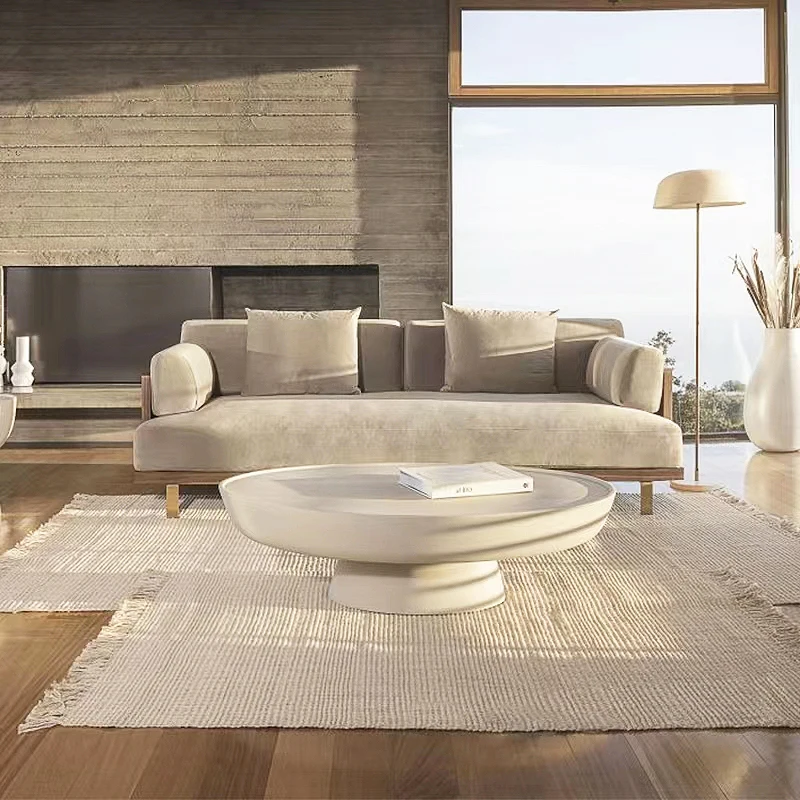 INS modern white coffee table concrete coffee table Nordic interior designs round table for living room furniture