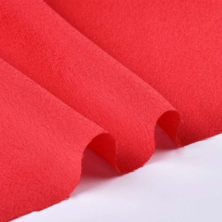 High quality 50d 75d polyester fabric 100% polyester multiple colors red color crepe satin fabric for bride clothes