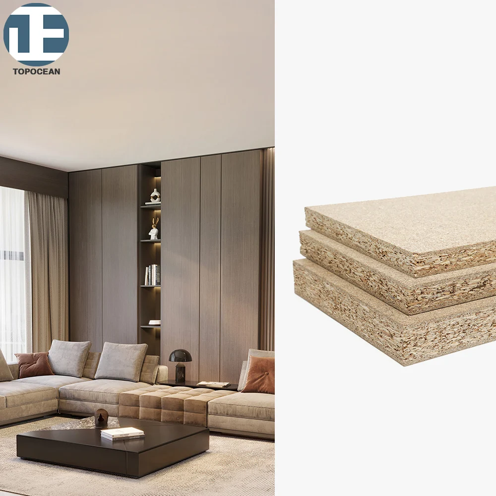 TOPOCEAN Moisture Resistant 1830*2440 18mm raw particle board wood boards for office furniture