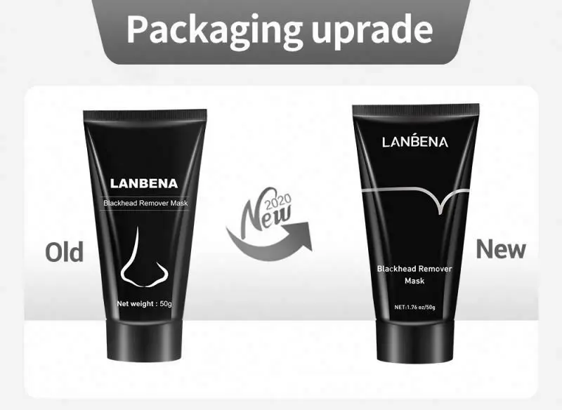 Shrinking Peel Off Blackhead Remover Mask LANBENA Natural Bamboo Charcoal Nose Pore
