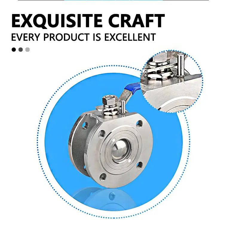 Factory Direct Sales Stainless Steel Flange Valve SS 304 Thin Ball Wafer Type Valve For Water Oil Gas