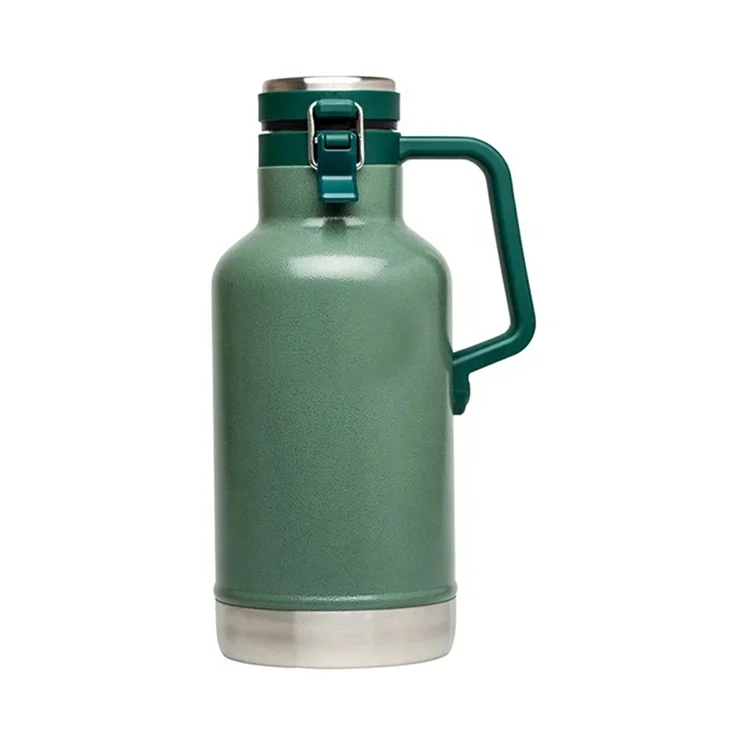 32oz 64oz stainless steel Double Wall flask vacuum Beer Growler with handle custom logo Vacuum flask water jug