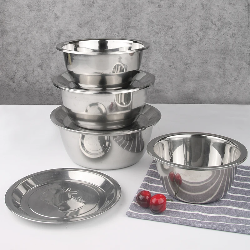 Factory Wholesale Stainless Steel Bowl With Cover  Steel Basin For Food