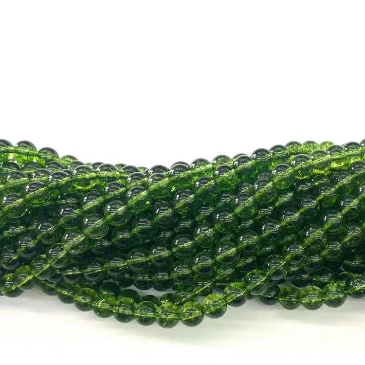 High Quality Gemstone Loose Round Smooth Beads Green Crystal For DIY Jewelry Making