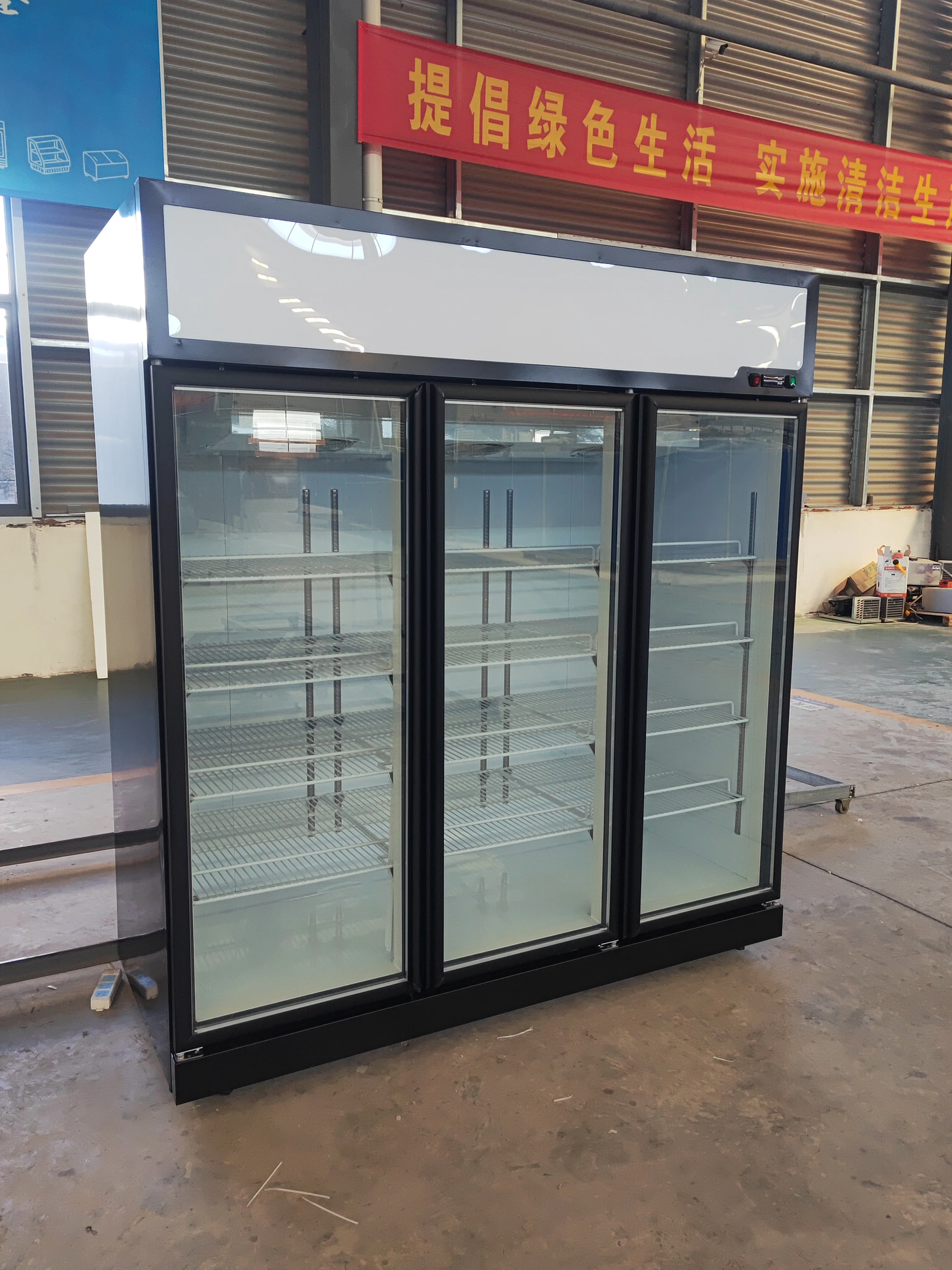 Convenience Store Upright Glass Doors Display Showcase Commercial Beverage Display Chiller Freezer Cooler Refrigerator