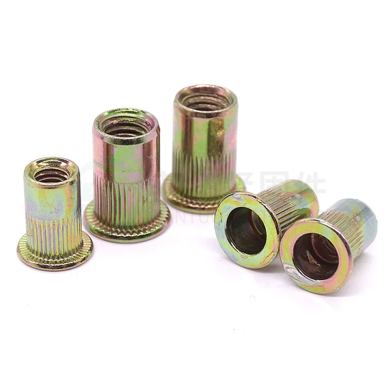 Stainless Steel 304 Surface Flat Head Rivet Threaded Into The Nut Knurled Body