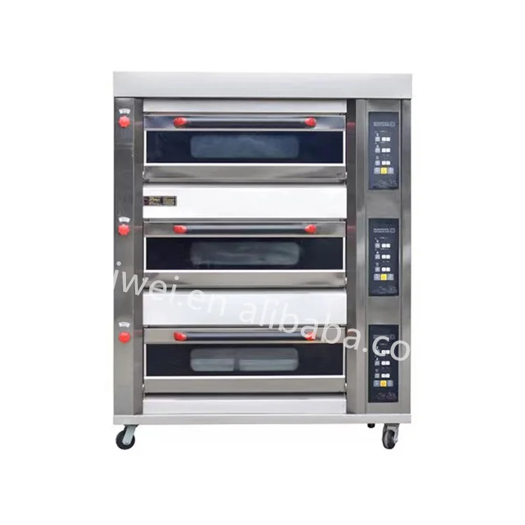 Commercial baking electric oven 3 deck 9 tray pizza oven