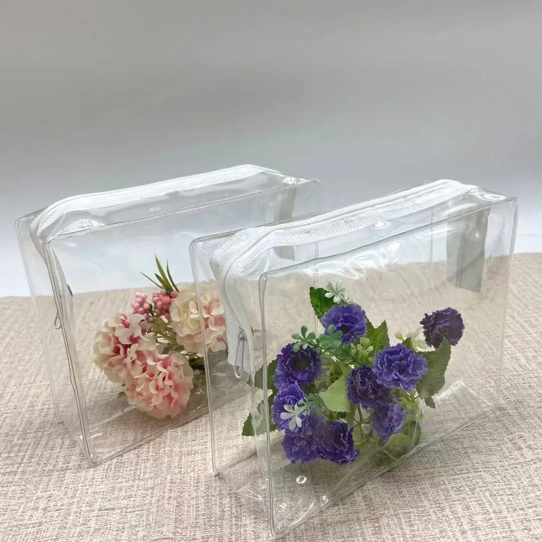 Custom washing waterproof toiletry bags clear pvc cosmetic bag with zipper makeup pouch bag