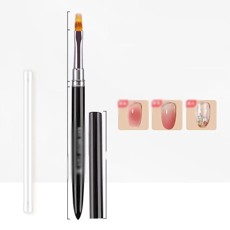 RU Gradient serrated smudge brush paint staggered lines lace painted nail pen tool