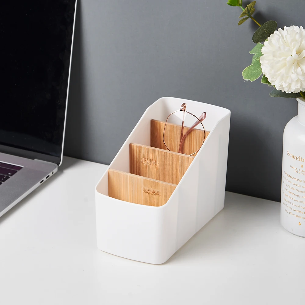 Modern Eco-Friendly Pencil Box for Jewelry & Makeup Storage with Remote Control Holder Convenient Organiser for Sundries