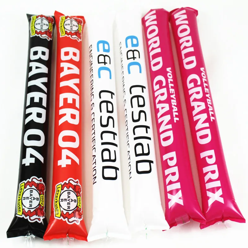Custom Logo 2024 Europe Football Fans Inflatable Cheering Sticks Thunder Stick Sports Noisemakers