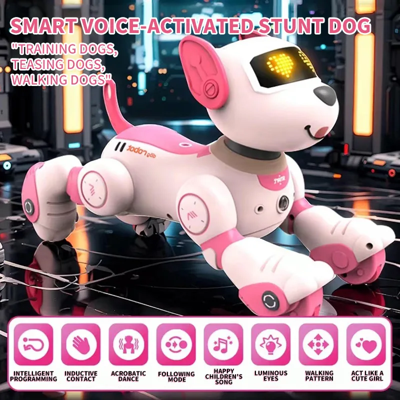 Remote Control Smart RC Robot Toys Intelligent Dancing Dog Plastic Pet with AI Programming Educational and Electric stunt