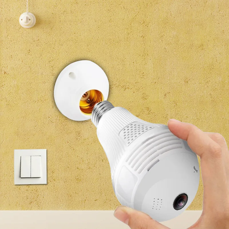 1080P HD Panoramic FishEye 360 Degree Home Security Camera Wireless IP Camera Wifi Light Bulb Camera