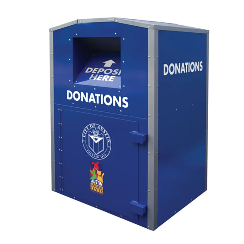 outdoor galvanized steel shoes clothes donation drop bin church charity clothes donation box metal used clothing recycling bins