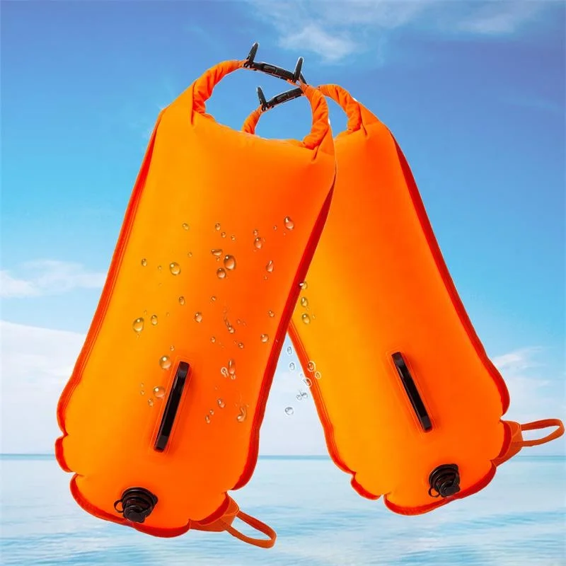 Open Water Swimming 20L Tow Float Dry Bag For Wild Sea Swimming Attached Waist Strap For Adults Swim Buoy