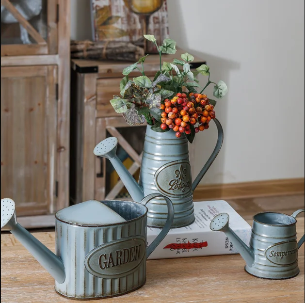 wholesale Nordic Antique Iron Flowerpot Succulent Flowerpot Dried Flower Decoration Flowerpot Can Be Customized