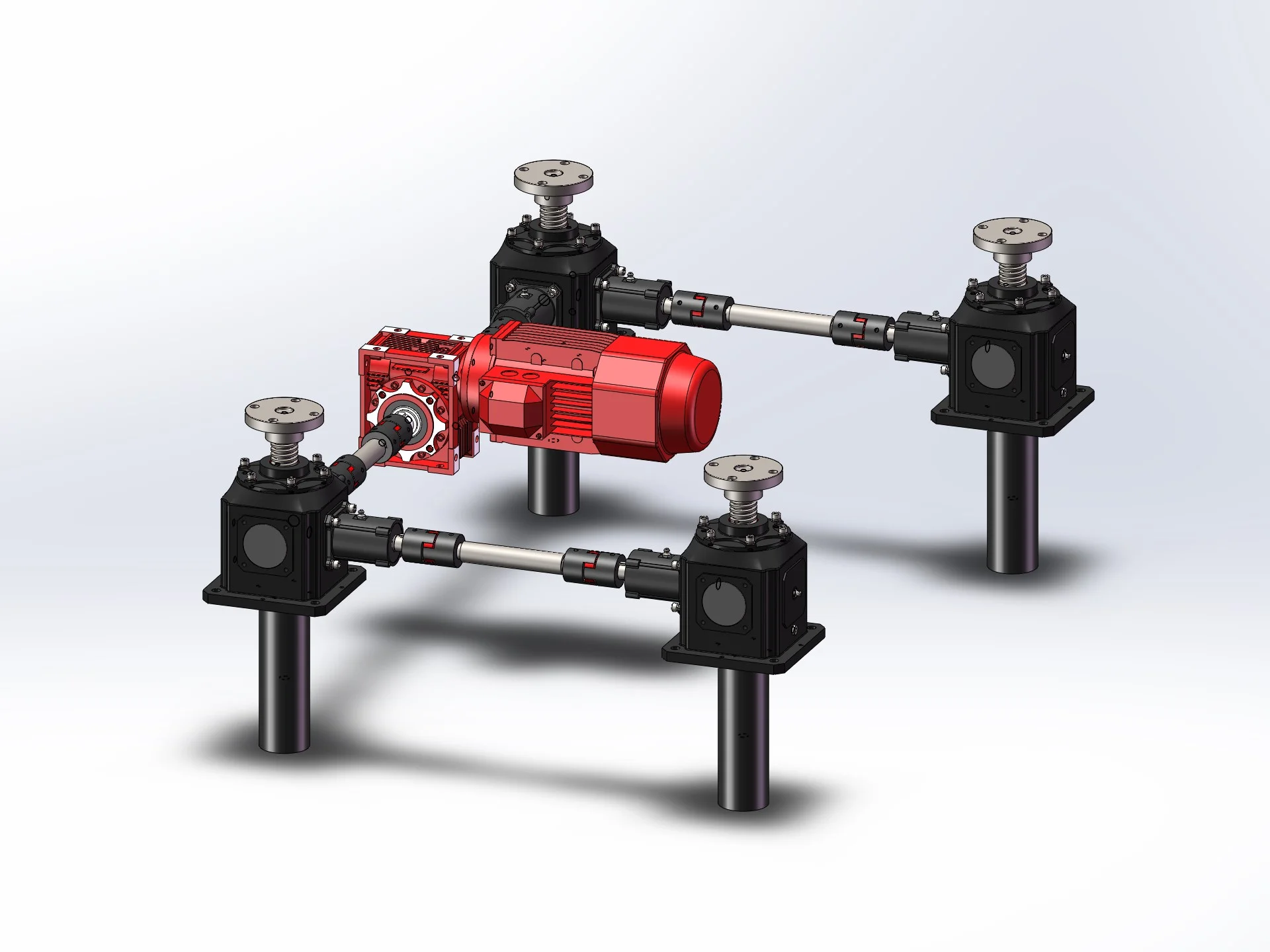 Spiral bevel gear ball screw elevator