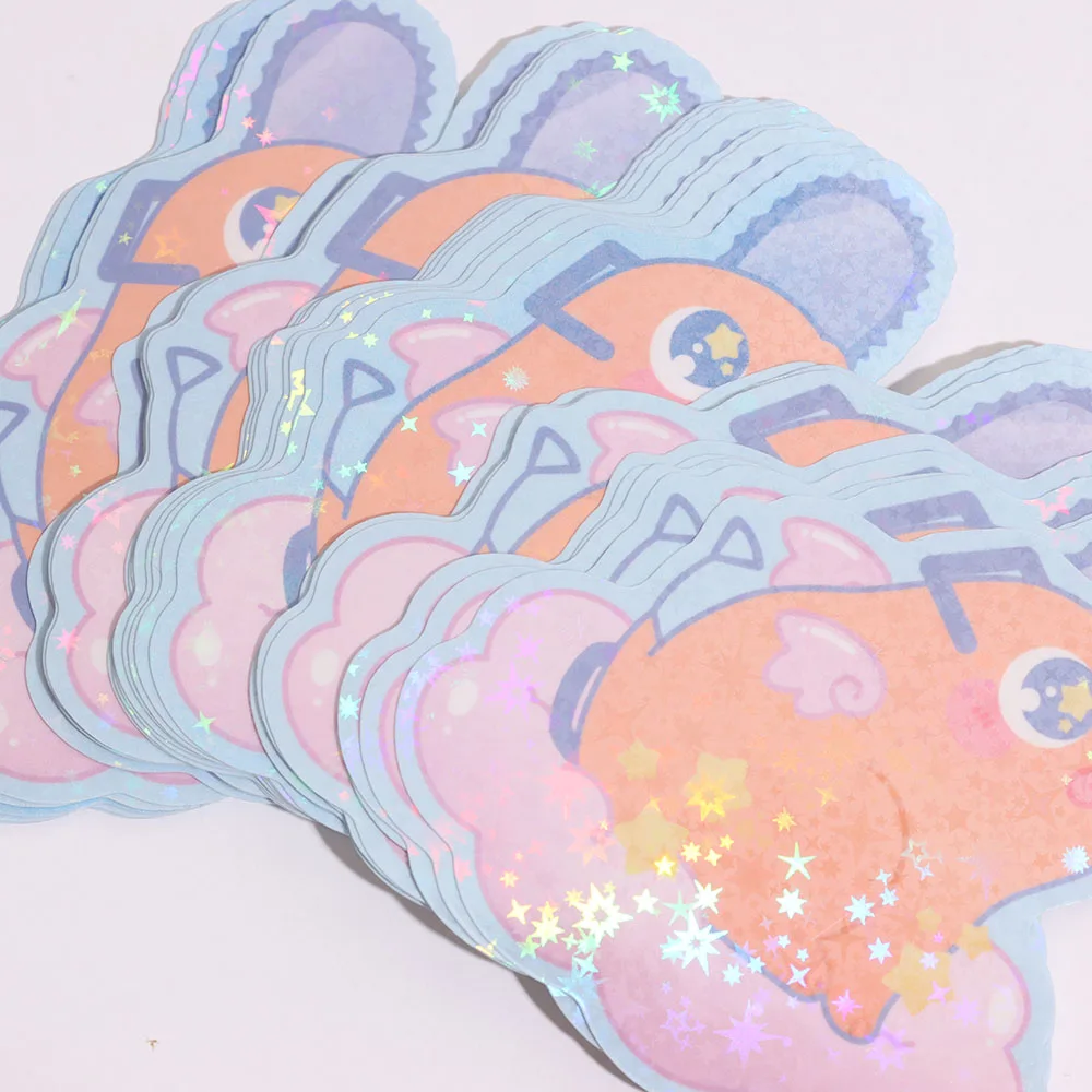 Customized Korean Cartoon Cute Stickers Anime Creative Decorative Adhesive Stickers Sheet Waterproof Hologram Sticker