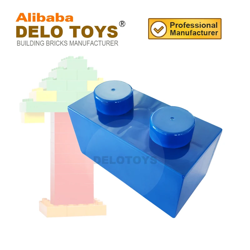 DELO TOYS  giant Building Bricks amusement park WALL Plastic ABS DIY toys Large building block for kids parts 1 x 2 dots (DK011)