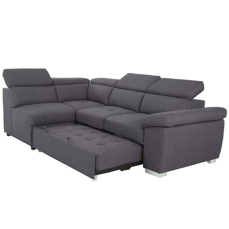 Best Selling living room furniture Adjuatsble Headrest Storage Chaise Sectional Modular Sleeper Sofa bed