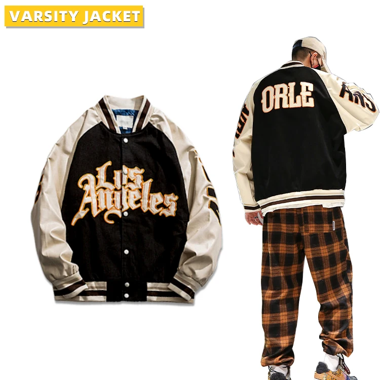 China wholesale fashion cheap embroidered long sleeve hip hop streetwear versity coats kids boy unisex baseball jacket for women