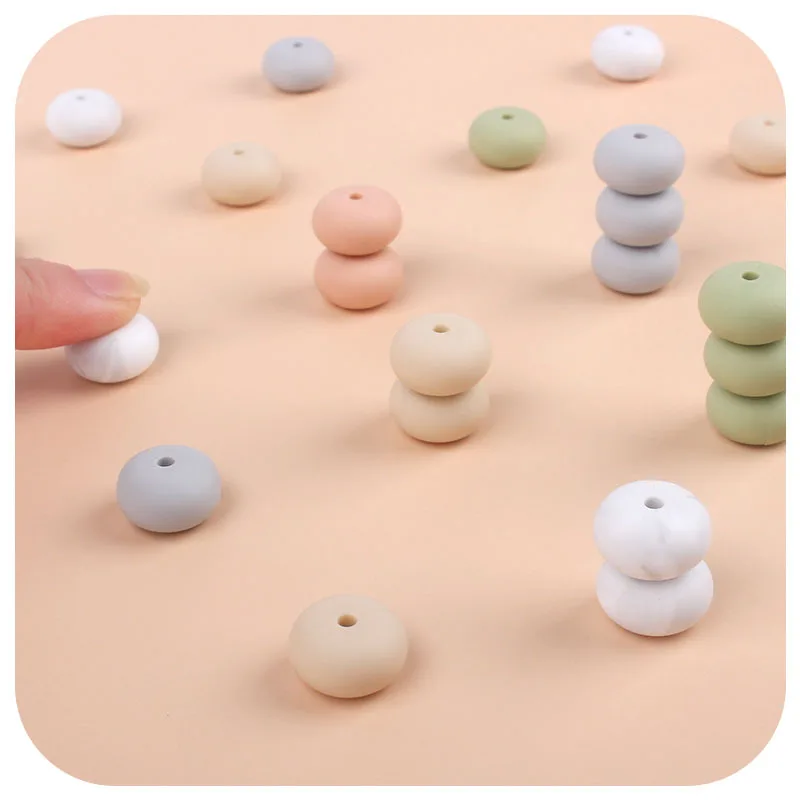 Wholesale Loose Food Grade BPA Free Soft Baby Chew Teething Abacus Silicone Beads For