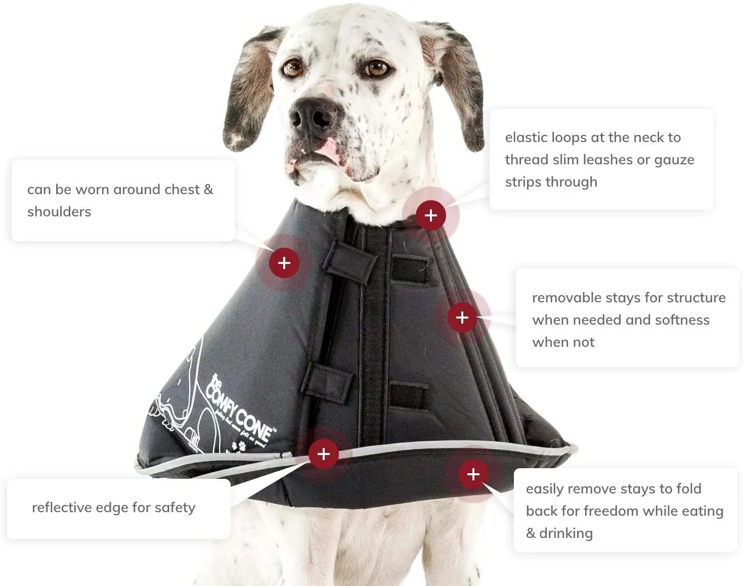 Breathable Soft Dog Cone  Adjustable Drawstring And Buckle Dog Recovery Buckle Collar To Stop Licking And Scratching Wound