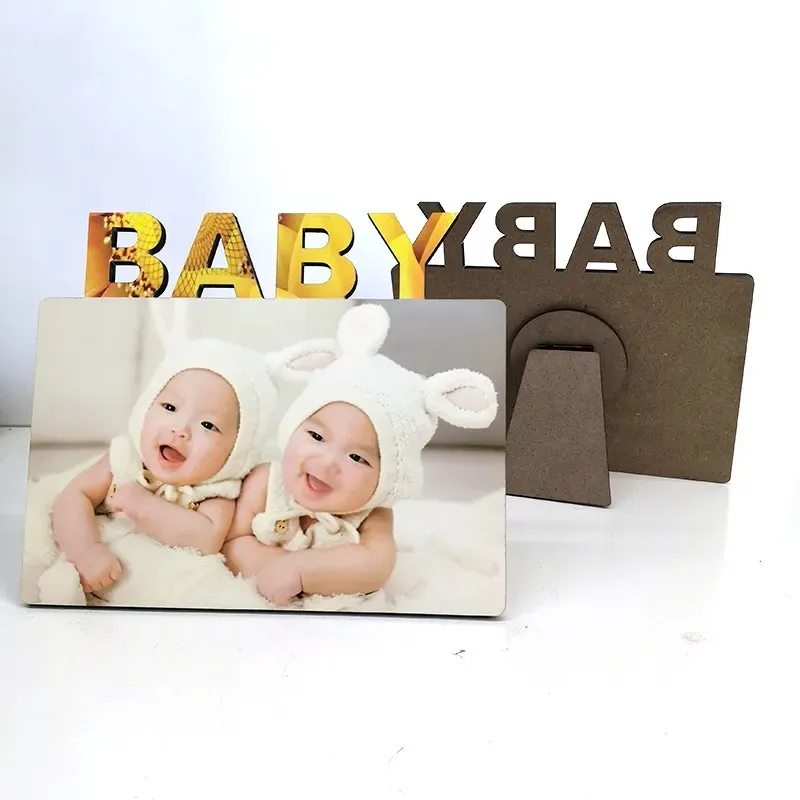 Factory Price Blank Sublimation BABY shape Photo Panel Frame DIY Photo Printed MDF Wooden Board Plate