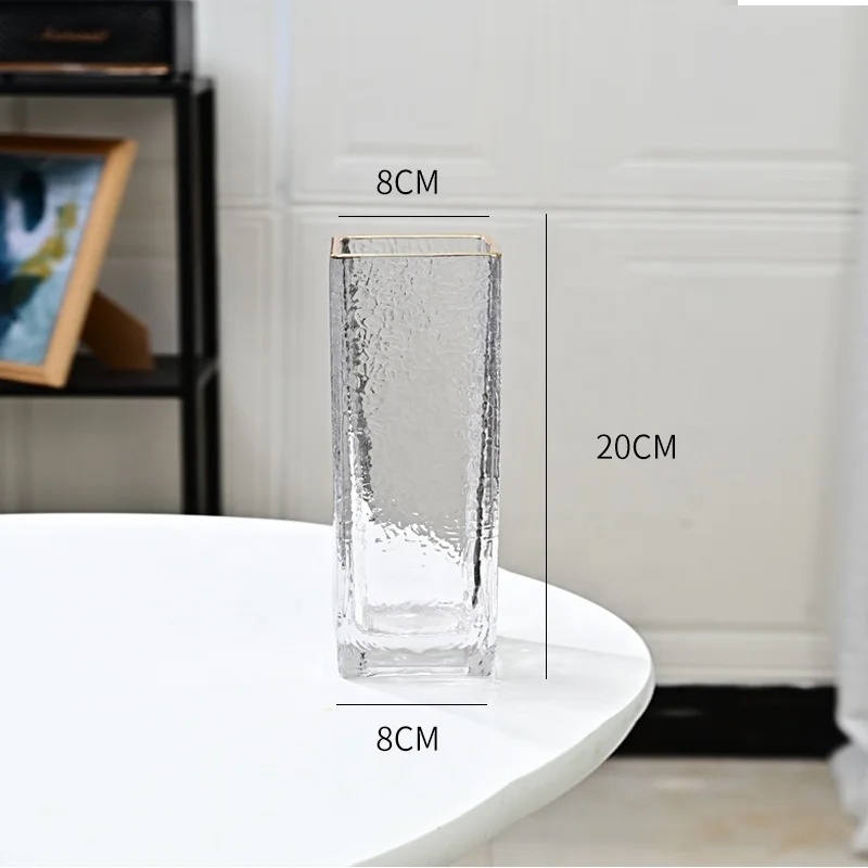 WONDER Wholesale Handmade Square Cylinder Glass Vase For Home Decoration