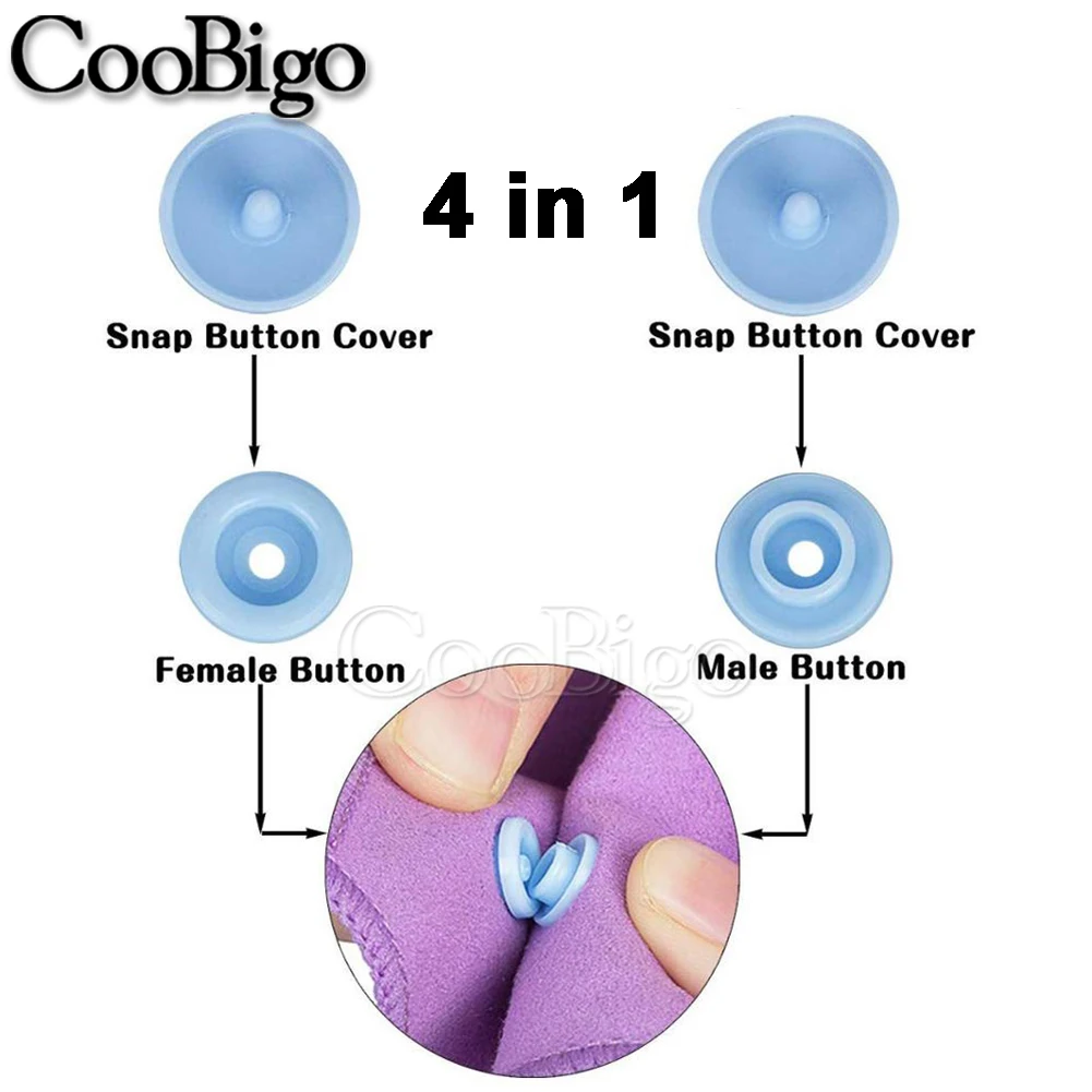 100Sets Plastic Snaps Button Fasteners Press Buckle for Quilt Cover Sheet Garment Baby Clothes DIY Accessories Round 12mm