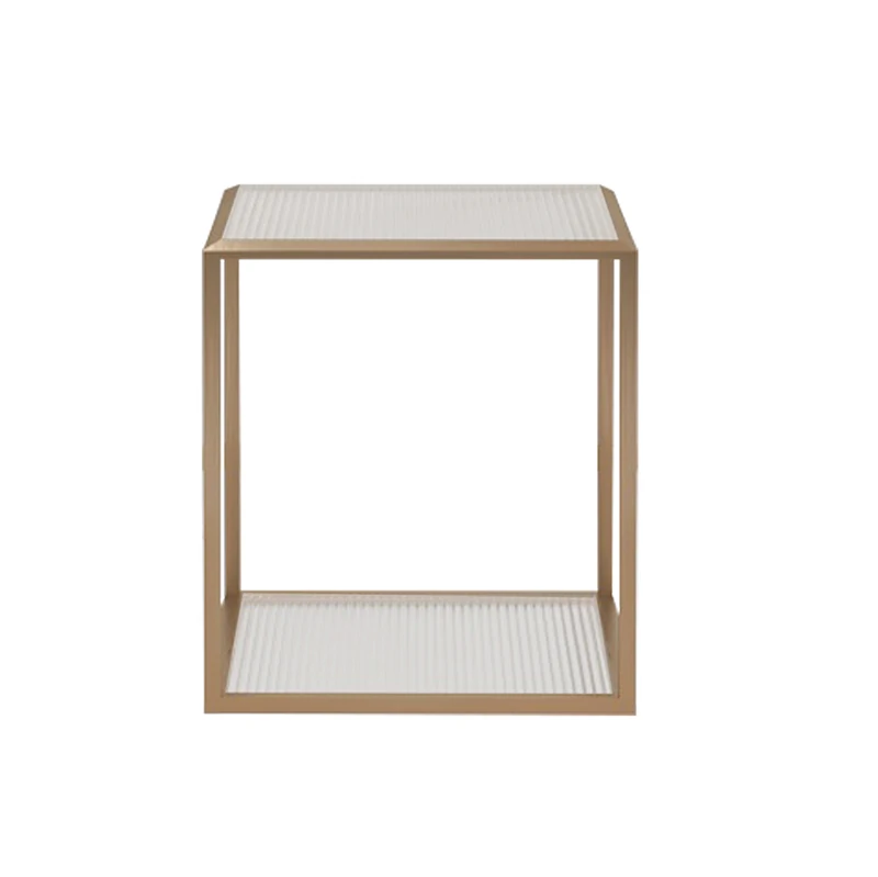 MRS WOODS Modern Retro Square Glass Top Centre Oak  luxury living room furniture coffee table