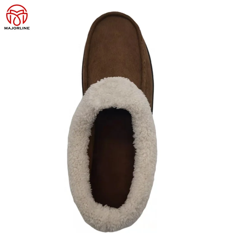 OEM customized Logo indoor house Unisex Moccasins Loafer slippers TPR rubber outsole winter home flat slippers for women