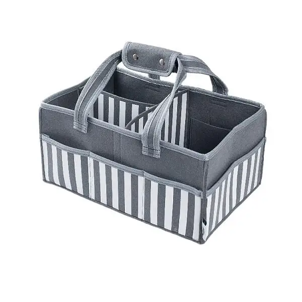 Baby Diaper Caddy Organizer with Changeable Compartments Collapsible Nursery Storage Bin for Infant Shower Portable Tote Bag for