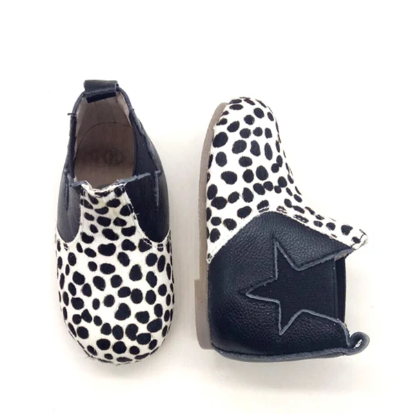 genuine leather ankle chlsea booties kids snow leopard shoes and children boots
