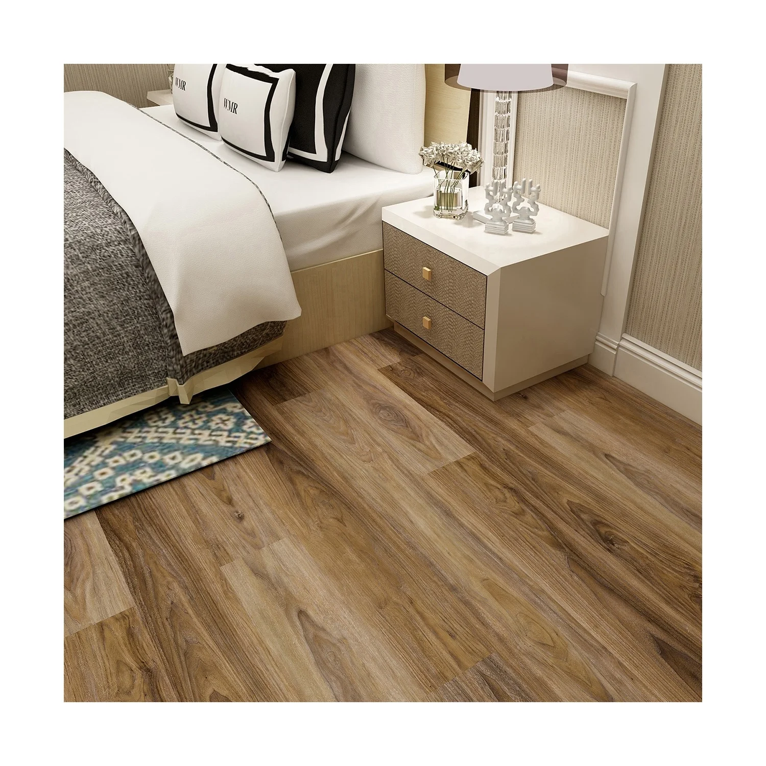 Eco-Friendly Wooden Waterproof Fireproof Oak Parquet SPC LVT Vinyl Flooring PVC Vinyl Plank