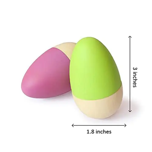 WANHUA Hot Sell Wooden Egg Shakers Musical Rattle Montessori for  Kids