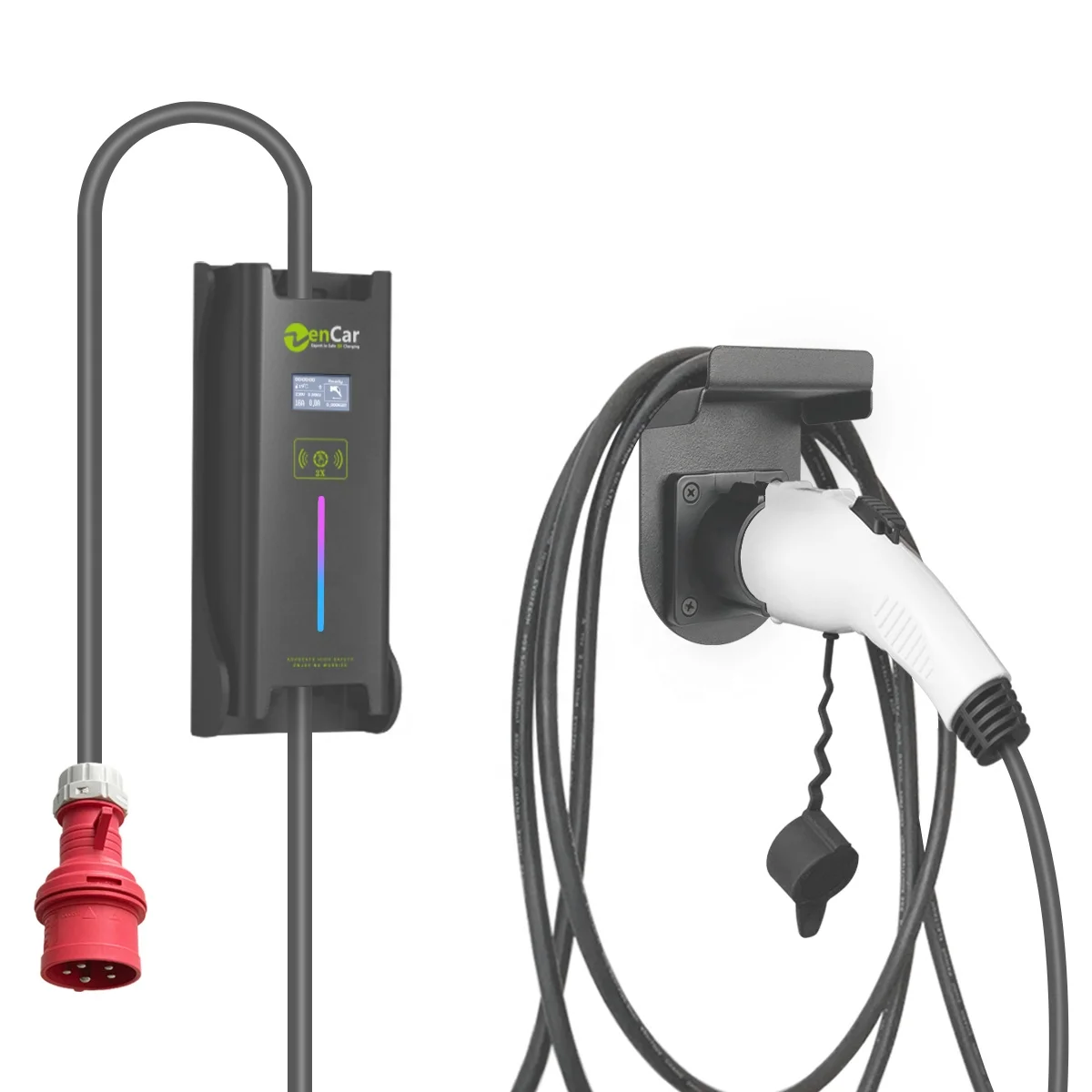 Новый 7.4kw 230 в. фаст Уровень 2 зарядное устройство saej1772 type1 с CEE красный штекер 32A регулируемый